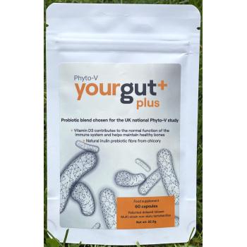 Yourgut+plus  Capsules: Blend chosen for The UK Covid nutritional intervention Study. 60's Expiry Date 03/2024